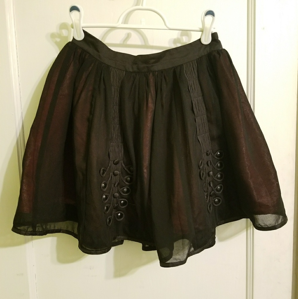 Sexy Black/Salmon Miniskirt, Small